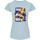 Running Every Mile Cross Country Marathon Runner Womens Petite Cut T-Shirt Light Blue