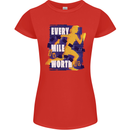 Running Every Mile Cross Country Marathon Runner Womens Petite Cut T-Shirt Red