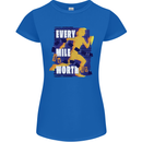 Running Every Mile Cross Country Marathon Runner Womens Petite Cut T-Shirt Royal Blue