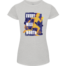 Running Every Mile Cross Country Marathon Runner Womens Petite Cut T-Shirt Sports Grey