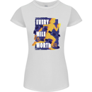 Running Every Mile Cross Country Marathon Runner Womens Petite Cut T-Shirt White