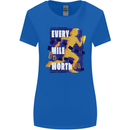 Running Every Mile Cross Country Marathon Runner Womens Wider Cut T-Shirt Royal Blue