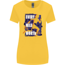 Running Every Mile Cross Country Marathon Runner Womens Wider Cut T-Shirt Yellow