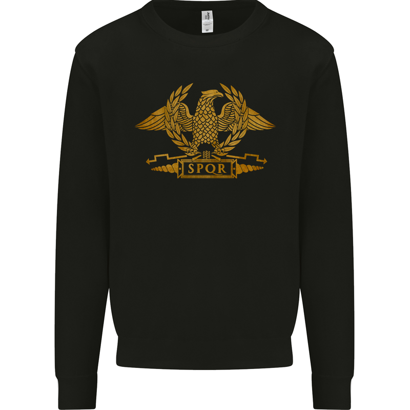 SPQR Eagle Gym Bodybuilding Training Mens Sweatshirt Jumper Black