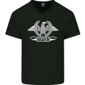 SPQR Eagle Gym Training Bodybuilding Mens V-Neck Cotton T-Shirt Black