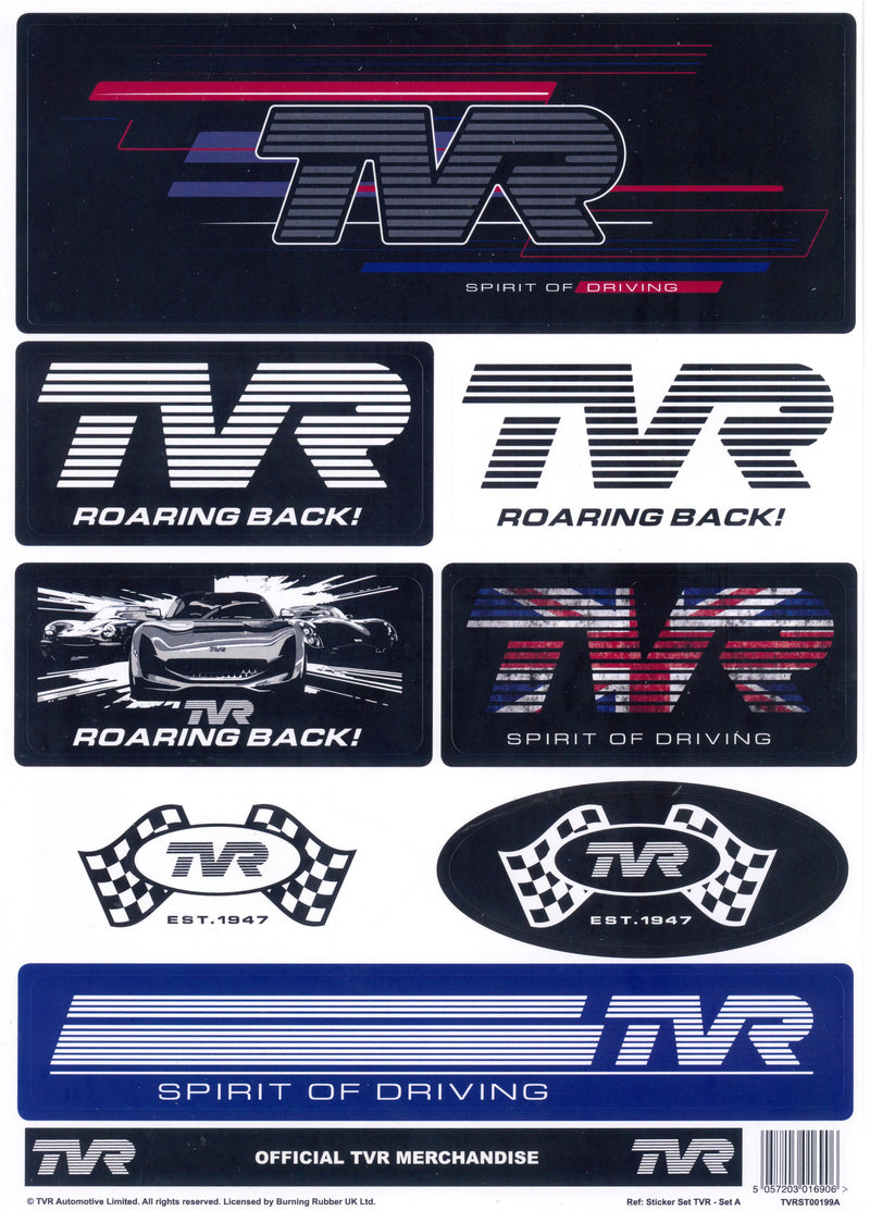Official TVR Stickers Decals Cerbera Chimera Sagaris Griffith Tuscan Tamsin