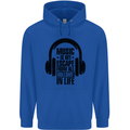 Music Is My Escape From B/S in Life Rock Childrens Kids Hoodie Royal Blue