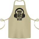 Music Is My Escape From B/S in Life Rock Cotton Apron 100% Organic Khaki