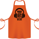 Music Is My Escape From B/S in Life Rock Cotton Apron 100% Organic Orange