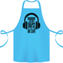 Music Is My Escape From B/S in Life Rock Cotton Apron 100% Organic Turquoise