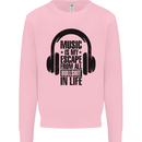 Music Is My Escape From B/S in Life Rock Kids Sweatshirt Jumper Light Pink