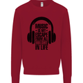 Music Is My Escape From B/S in Life Rock Kids Sweatshirt Jumper Red