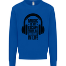 Music Is My Escape From B/S in Life Rock Kids Sweatshirt Jumper Royal Blue