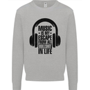 Music Is My Escape From B/S in Life Rock Kids Sweatshirt Jumper Sports Grey