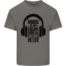 Music Is My Escape From B/S in Life Rock Kids T-Shirt Childrens Charcoal
