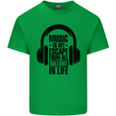 Music Is My Escape From B/S in Life Rock Kids T-Shirt Childrens Irish Green
