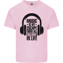 Music Is My Escape From B/S in Life Rock Kids T-Shirt Childrens Light Pink