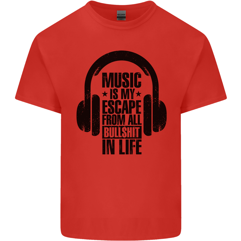 Music Is My Escape From B/S in Life Rock Kids T-Shirt Childrens Red