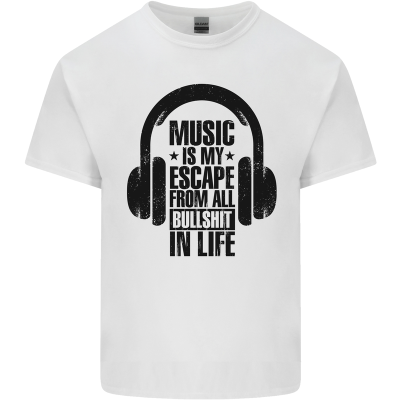 Music Is My Escape From B/S in Life Rock Kids T-Shirt Childrens White