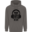 Music Is My Escape From B/S in Life Rock Mens 80% Cotton Hoodie Charcoal