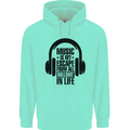 Music Is My Escape From B/S in Life Rock Mens 80% Cotton Hoodie Peppermint