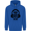 Music Is My Escape From B/S in Life Rock Mens 80% Cotton Hoodie Royal Blue