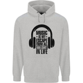 Music Is My Escape From B/S in Life Rock Mens 80% Cotton Hoodie Sports Grey