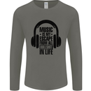 Music Is My Escape From B/S in Life Rock Mens Long Sleeve T-Shirt Charcoal