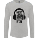 Music Is My Escape From B/S in Life Rock Mens Long Sleeve T-Shirt Sports Grey