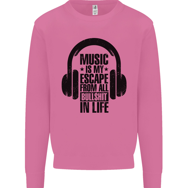 Music Is My Escape From B/S in Life Rock Mens Sweatshirt Jumper Azalea