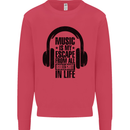Music Is My Escape From B/S in Life Rock Mens Sweatshirt Jumper Heliconia