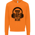 Music Is My Escape From B/S in Life Rock Mens Sweatshirt Jumper Orange