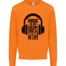 Music Is My Escape From B/S in Life Rock Mens Sweatshirt Jumper Orange