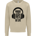 Music Is My Escape From B/S in Life Rock Mens Sweatshirt Jumper Sand