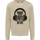Music Is My Escape From B/S in Life Rock Mens Sweatshirt Jumper Sand