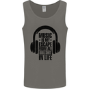 Music Is My Escape From B/S in Life Rock Mens Vest Tank Top Charcoal