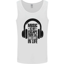 Music Is My Escape From B/S in Life Rock Mens Vest Tank Top White