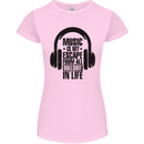 Music Is My Escape From B/S in Life Rock Womens Petite Cut T-Shirt Light Pink