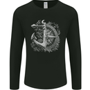 Sailing Compass Anchor Sailor Boat Yacht Mens Long Sleeve T-Shirt Black