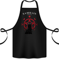 Samhain Moon Satanic Cat Halloween Cotton Apron 100% Organic Black