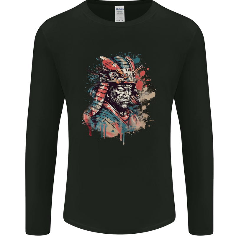 Samurai Elder Fantasy Warrior Bushido Ronin Mens Long Sleeve T-Shirt Black