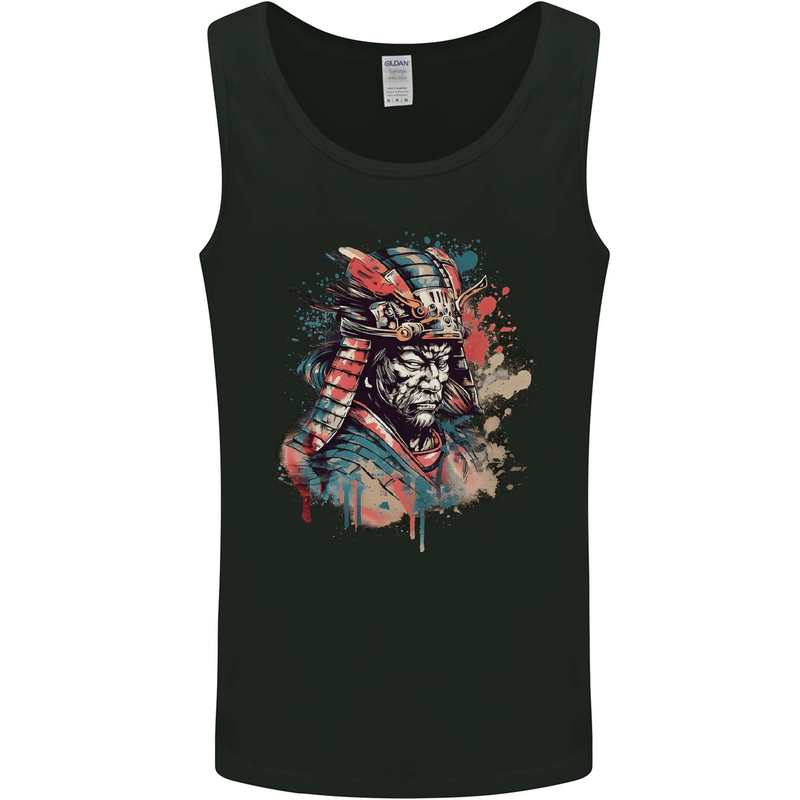 Samurai Elder Fantasy Warrior Bushido Ronin Mens Vest Tank Top Black