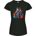 Samurai Elder Fantasy Warrior Ronin Bushido Womens Petite Cut T-Shirt Black