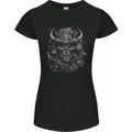 Samurai Skull Fantasy Warrior Bushido Ronin Womens Petite Cut T-Shirt Black