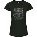 Samurai Skull Fantasy Warrior Bushido Ronin Womens Petite Cut T-Shirt Black