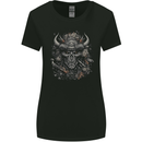 Samurai Skull Fantasy Warrior Bushido Ronin Womens Wider Cut T-Shirt Black