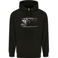 Samurai Sword Silhouette Mens 80% Cotton Hoodie Black