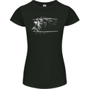 Samurai Sword Silhouette Womens Petite Cut T-Shirt Black