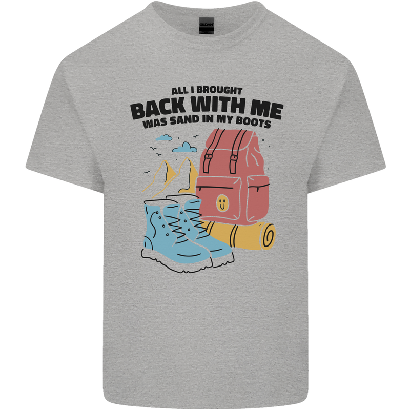 Sand In Boots Funny Hiking Travelling Camping Mens Cotton T-Shirt Tee Top Sports Grey