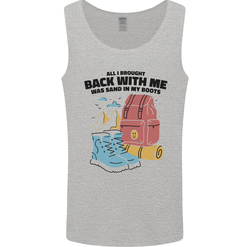 Sand In Boots Funny Hiking Travelling Camping Mens Vest Tank Top Sports Grey